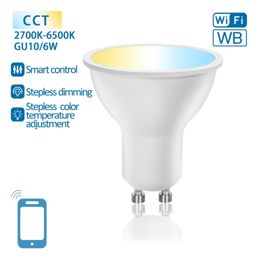 Lampadina LED dimmerabile GU10/6W/230V 2700-6500K Wi-Fi - Aigostar