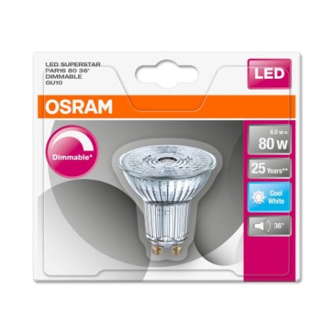 Lampadina LED dimmerabile GU10/8W/230V 4000K - Osram