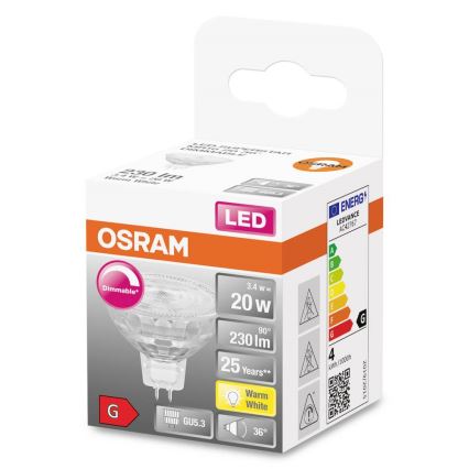 Lampadina LED dimmerabile GU5,3/3,4W/230V 2700K CRI 90 - Osram