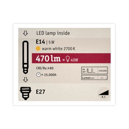 Lampadina LED dimmerabile MOSAIC G125 E27/5W/230V 2700K - Paulmann 28747