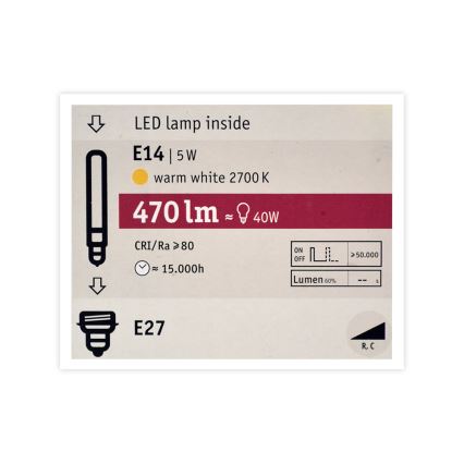 Lampadina LED dimmerabile MOSAIC G125 E27/5W/230V 2700K - Paulmann 28750