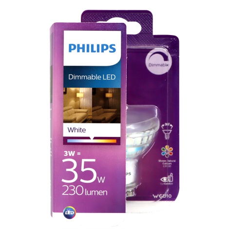 Lampadina LED dimmerabile Philips GU10/3W/230V 3000K