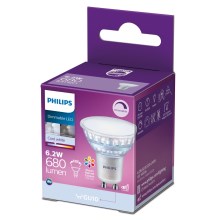Lampadina LED dimmerabile Philips GU10/6,2W/230V 4000K CRI 90