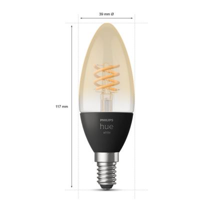 Lampadina LED Dimmerabile Philips Hue FILAMENTO BIANCO E14/4,5W/230V 2100K