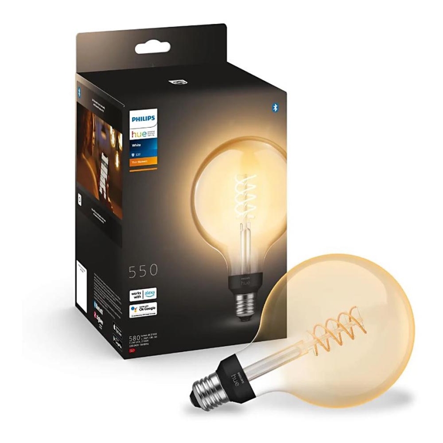 Lampadina LED dimmerabile Philips Hue WHITE FILAMENT G125 E27/7W/230V 2100K