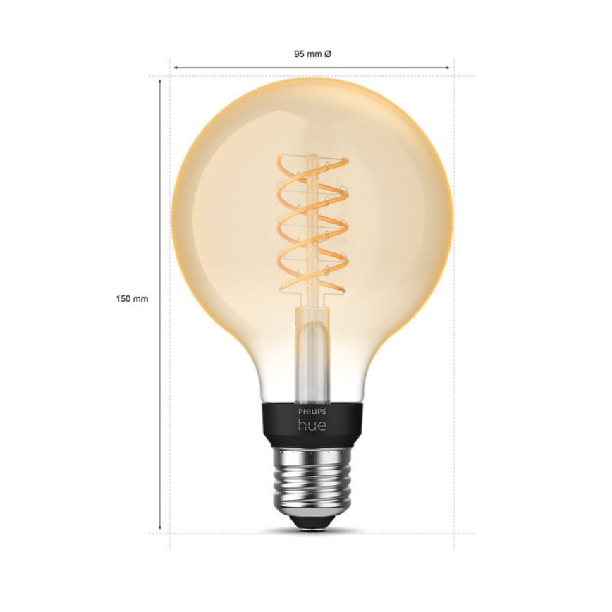 Lampadina LED dimmerabile Philips Hue WHITE FILAMENT G93 E27/7,2W/230V 2100K