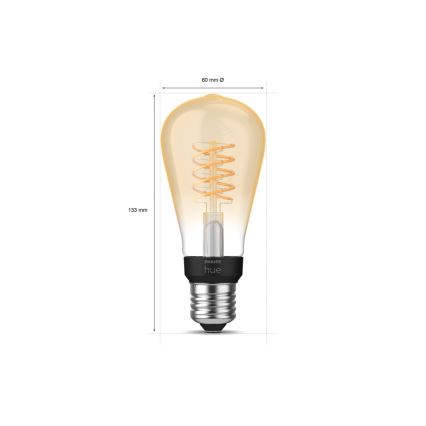 Lampadina LED dimmerabile Philips Hue WHITE FILAMENT ST64 E27/7W/230V 2100K