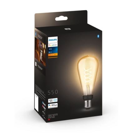 Lampadina LED dimmerabile Philips Hue WHITE FILAMENT ST72 E27/7W/230V 2100K