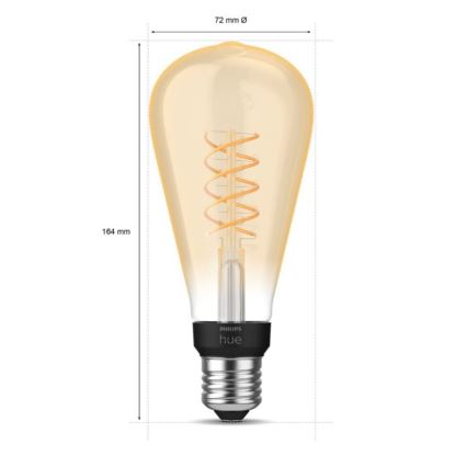 Lampadina LED dimmerabile Philips Hue WHITE FILAMENT ST72 E27/7W/230V 2100K