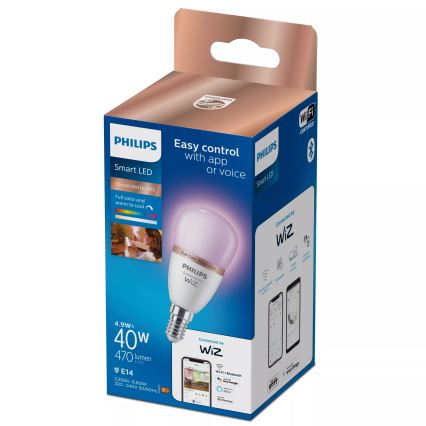 Lampadina LED RGB dimmerabile Philips SMART P45 E14/4,9W/230V 2200-6500K CRI 90
