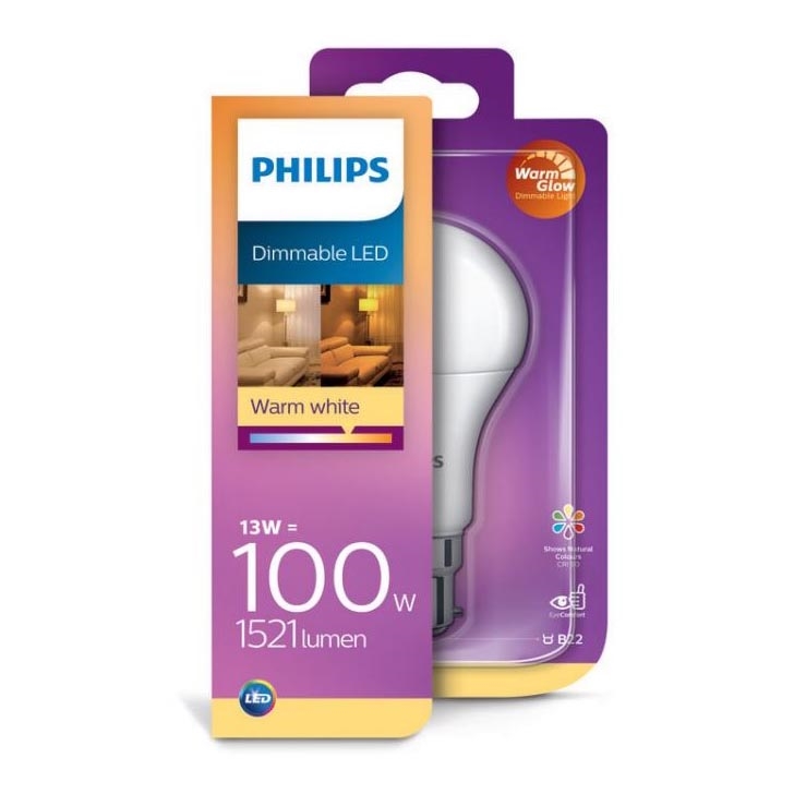 Lampadina LED dimmerabile Philips Warm Glow A60 B22/13W/230V 2200-2700K CRI 90