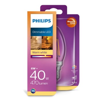 Lampadina LED dimmerabile  Philips Warm Glow E14/6W/230V 2200K-2700K