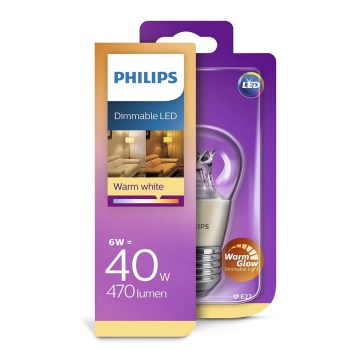 Lampadina LED dimmerabile Philips Warm Glow E27/6W/230V 2200K–2700K 