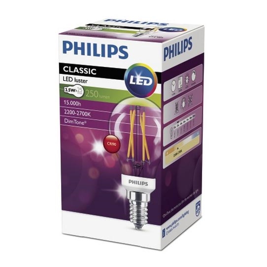 Lampadina LED dimmerabile Philips Warm Glow P45 E14/3,5W/230V 2200