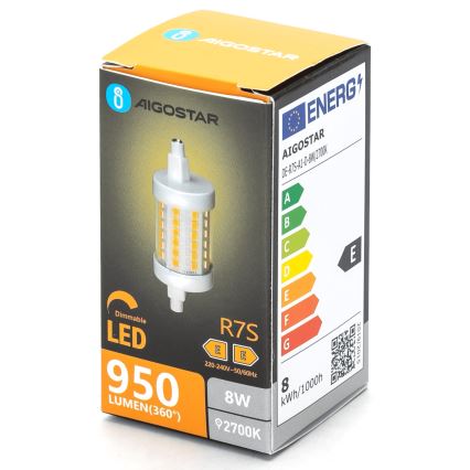 Lampadina LED dimmerabile R7s/8W/230V 2700K - Aigostar