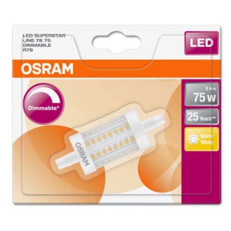 Lampadina LED dimmerabile R7s/8W/230V 2700K - Osram 78 mm