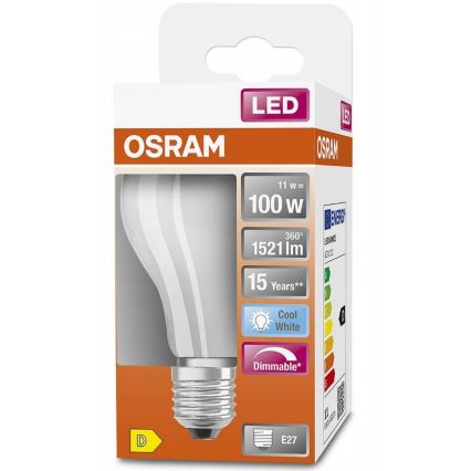 Lampadina LED dimmerabile RETROFIT A60 E27/11W/230V 4000K - Osram