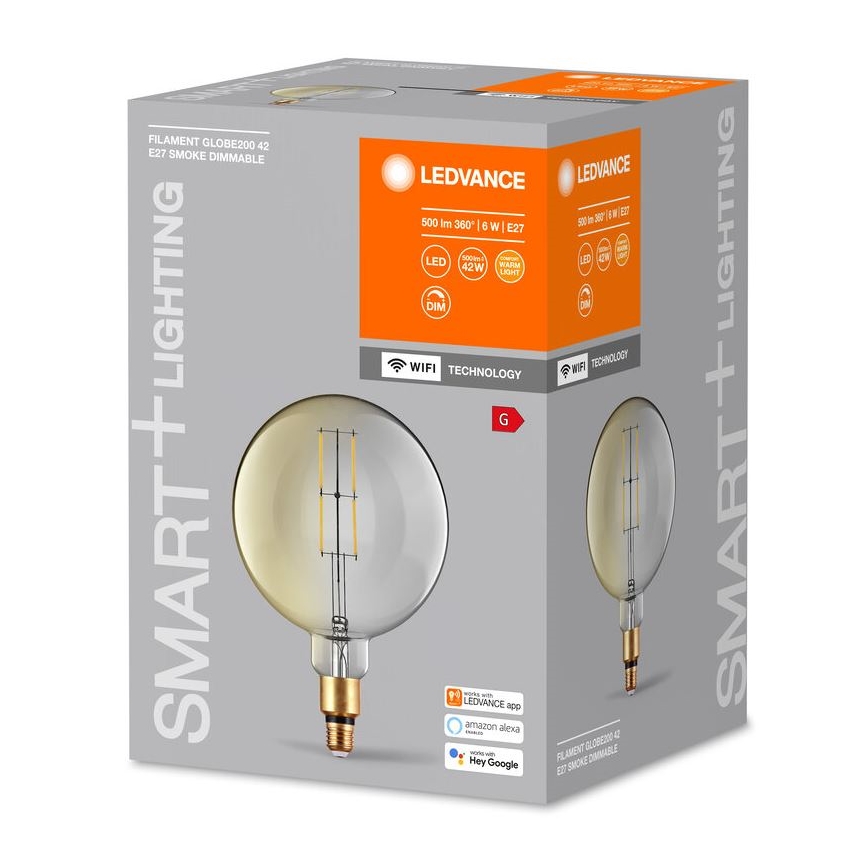 Lampadina LED dimmerabile SMART+ GLOBE G200 E27/6W/230V 2500K Wi-Fi - Ledvance
