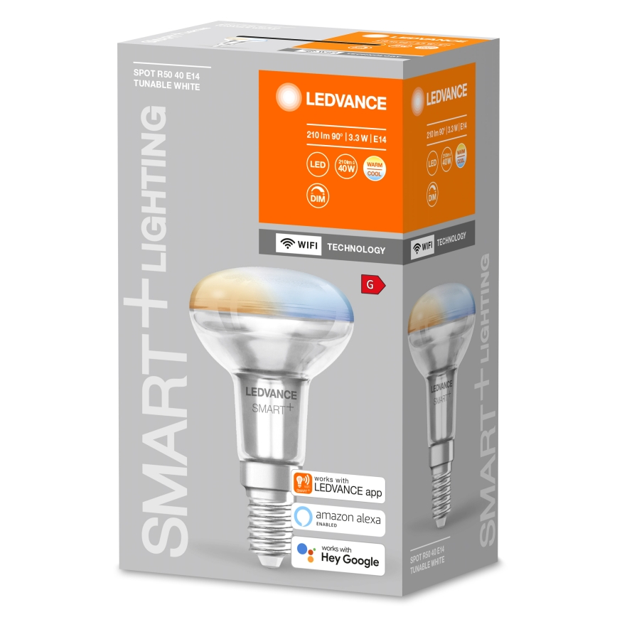 Lampadina LED dimmerabile a riflettore SMART+ R50 E14/3,3W/230V 2700-6500K Wi-Fi - Ledvance
