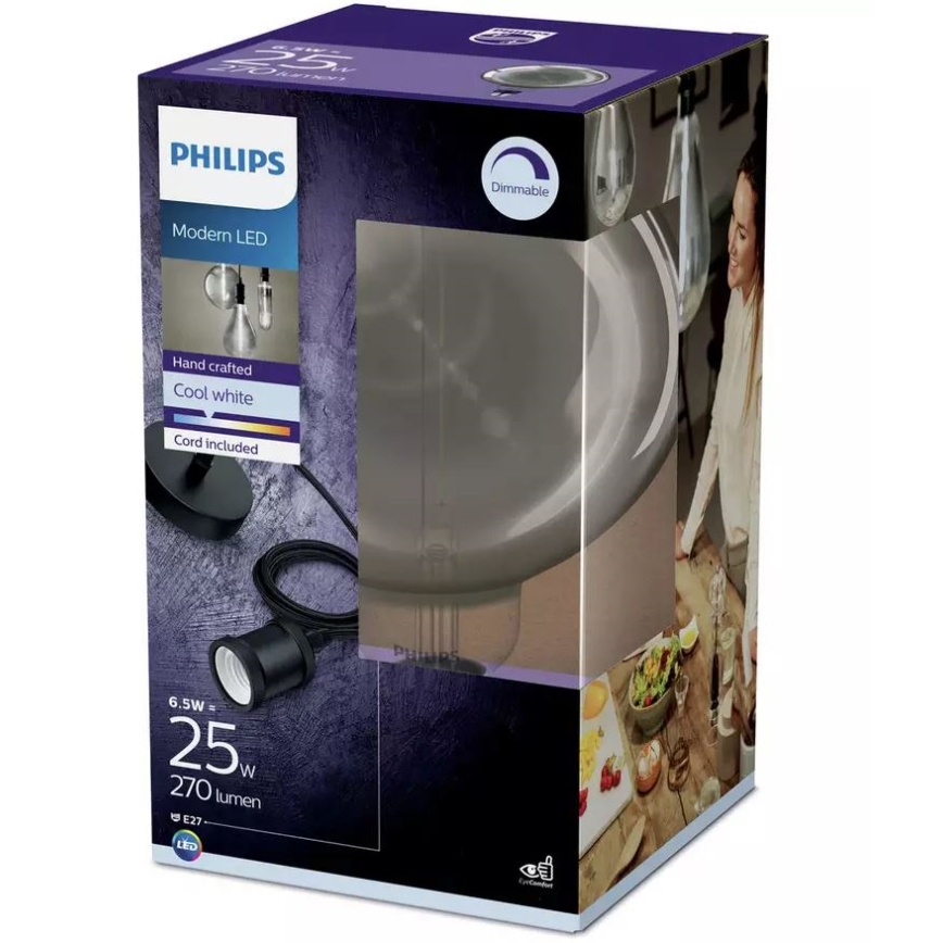 Lampadina LED dimmerabile SMOKY VINTAGE Philips E27/6,5W/230V 4000K