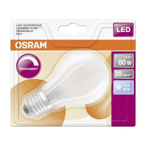 Lampadina LED dimmerabile SUPERSTAR E27/6,5W/230V 4000K - Osram