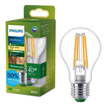 Lampadina LED dimmerabile ULTRAEFFICIENT VINTAGE Philips A60 E27/2,3W/230V 2700K