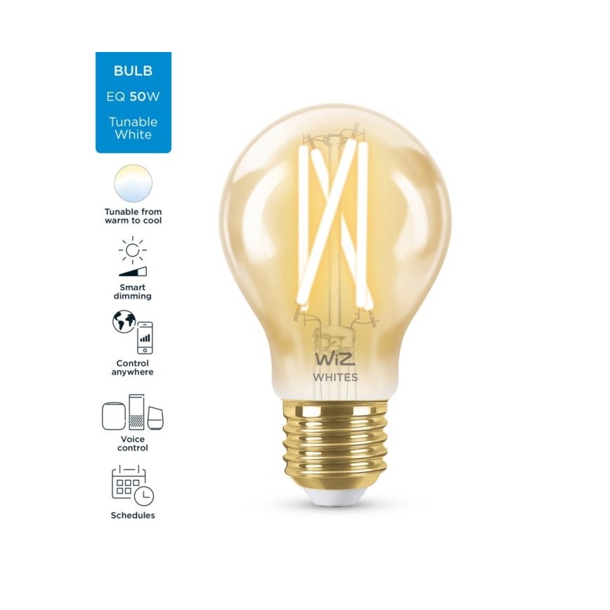 Lampadina LED dimmerabile VINTAGE FILAMENT A60 E27/6,7W/230V 2000-5000K CRI 90 Wi-Fi - WiZ