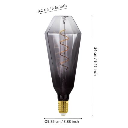 Lampadina LED dimmerabile VINTAGE E27/4W/230V 1800K fumé - Eglo 110238