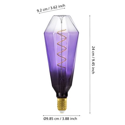 Lampadina LED dimmerabile VINTAGE E27/4W/230V 1800K viola - Eglo 110237