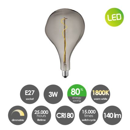 Lampadina LED dimmerabile VINTAGE EDISON E27/3W/230V 1800K