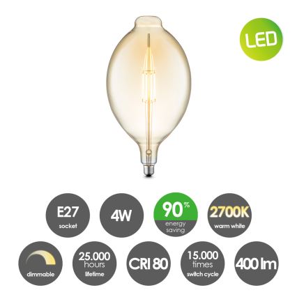 Lampadina LED dimmerabile VINTAGE EDISON E27/4W/230V 2700K