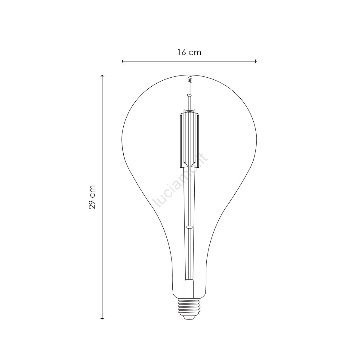 Lampadina LED Vintage Dimmerabile 4W E27 – Forma Irregolare T30, 2700K Luce Calda, 240 Lumen, 185mm, Fumo