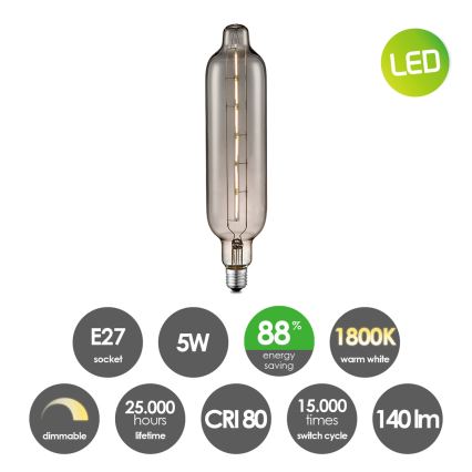 Lampadina LED dimmerabile VINTAGE EDISON E27/5W/230V 1800K