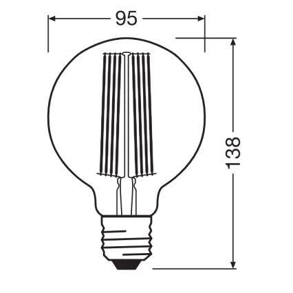 Lampadina LED dimmerabile VINTAGE FILAMENT E27/11W/230V 1800K - Osram