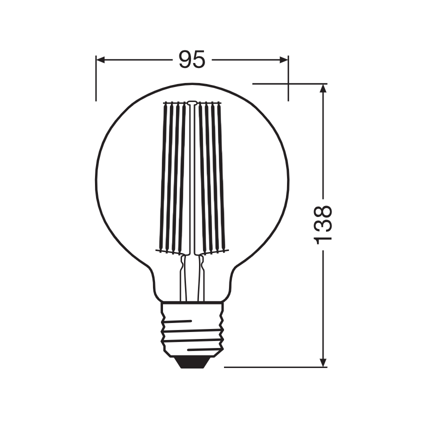 Lampadina LED dimmerabile VINTAGE FILAMENT E27/11W/230V 1800K - Osram