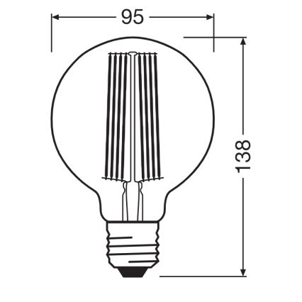 Lampadina LED dimmerabile VINTAGE FILAMENT E27/5,8W/230V 2200K - Osram