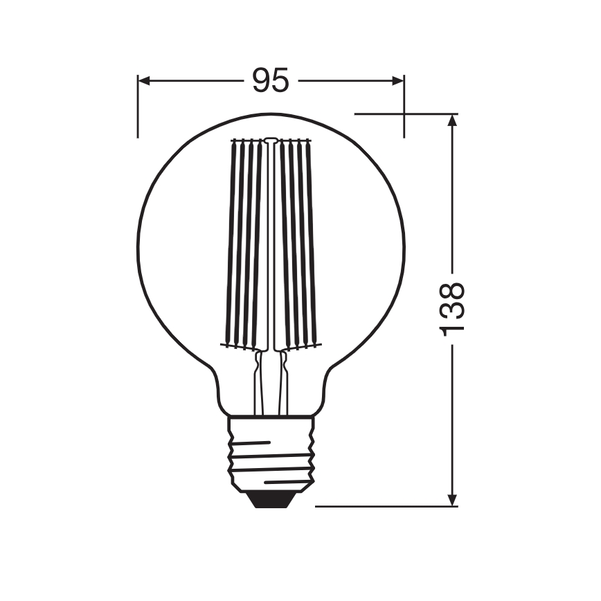 Lampadina LED dimmerabile VINTAGE FILAMENT E27/5,8W/230V 2200K - Osram