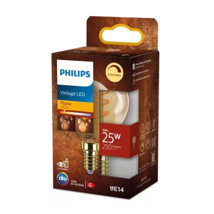 Lampadina LED dimmerabile VINTAGE Philips P45 E14/3W/230V 2200K