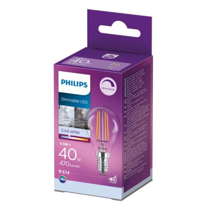 Lampadina LED dimmerabile VINTAGE Philips P45 E14/4,5W/230V 4000K