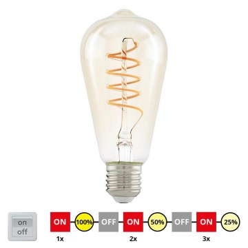Lampadina LED dimmerabile VINTAGE ST64 E27/4W/230V 2200K - STEPDIMMING - Eglo 12522