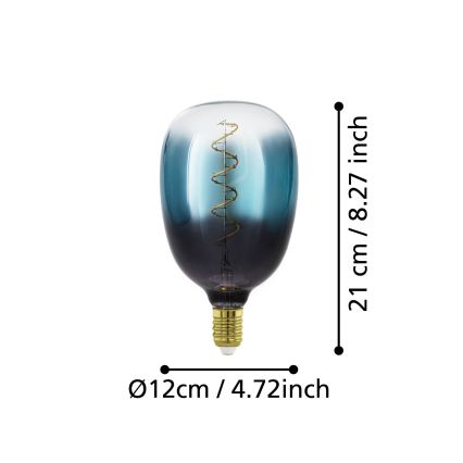 Lampadina LED dimmerabile VINTAGE T120 E27/4W/230V 2000K blu - Eglo 110224