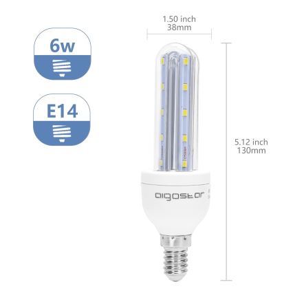 Lampadina LED E14/6W/230V 6500K - Aigostar