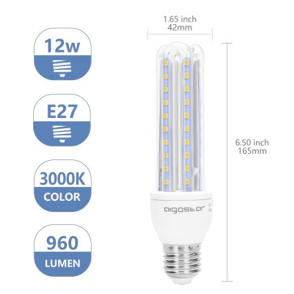 Lampadina LED E27/12W/230V 3000K - Aigostar