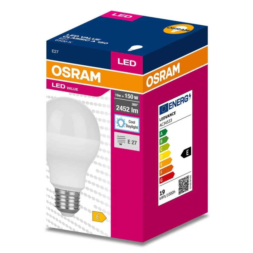 Lampadina LED E27/19W/230V 6500K - Osram