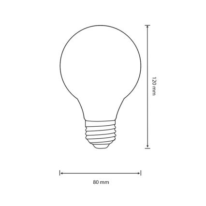 Lampadina LED E27/4W/230V 80x120 mm 2200K