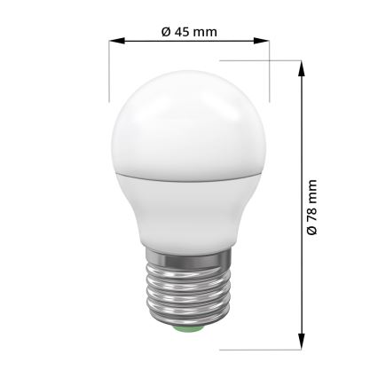 Lampadina LED ECOLINE G45 E27/7W/230V 3,000K - Brilagi