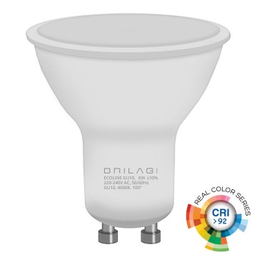 Lampadina LED ECOLINE GU10/6W/230V 4000K CRI 92 - Brilagi