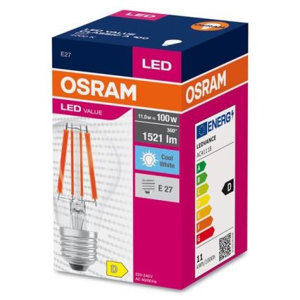 Lampadina LED FILAMENT A100 E27/11W/230V 4000K - Osram