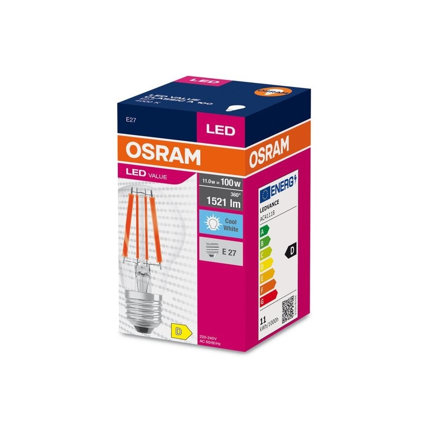 Lampadina LED FILAMENT A100 E27/11W/230V 4000K - Osram