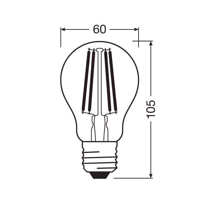 Lampadina LED FILAMENT A100 E27/11W/230V 4000K - Osram